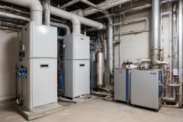 Professional HVAC technician performing detailed furnace inspection